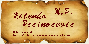 Milenko Pečinoćević vizit kartica